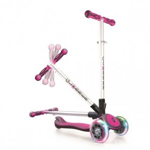globber 3 wheels scooter pink flash wheels